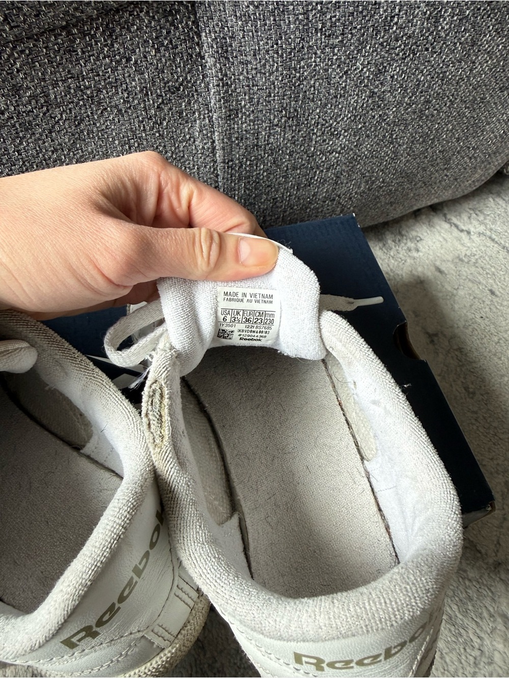 Reebok White Leather Low-Top Sneakers - Picture 6 of 8